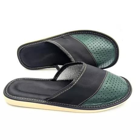 C Kapcie Męskie skórzane