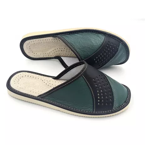 B Kapcie Męskie skórzane