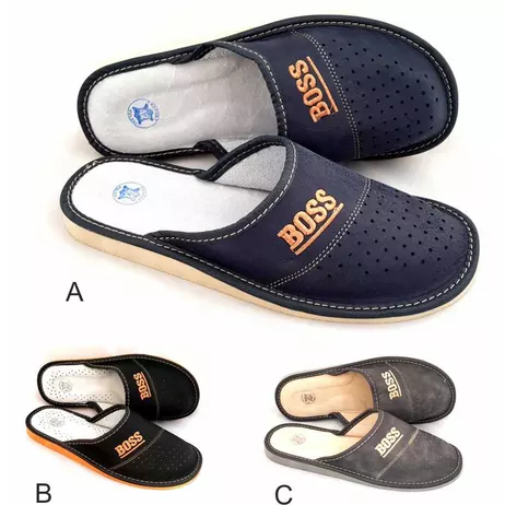 Kapcie Męskie skórzane boss