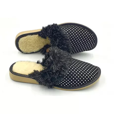 Pantofle damskie ocieplane