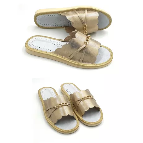 .P05 Pantofle Damskie z łańcuszkiem