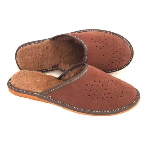 Pantofle Zamszowe ocieplane