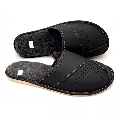 Pantofle Męskie ocieplane wełna