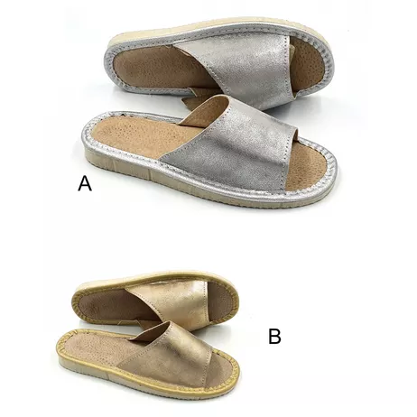 Pantofle Dziecinne Złote - srebne