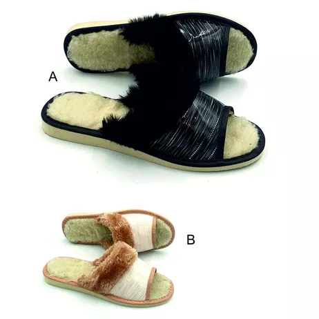 Pantofle ocieplane otwarte