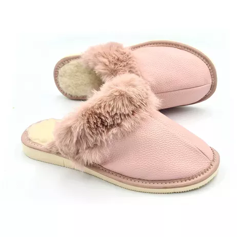 N209 Pantofle ocieplane różowe