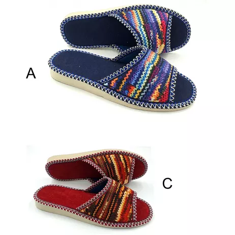 .N82 Pantofle Damskie kolorowe otwarte