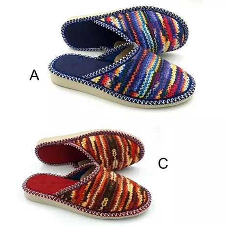 .N55 Pantofle Damskie kolorowe pełne