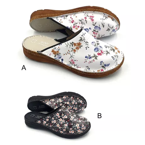 Damskie skórzane kwiatuszki pełne