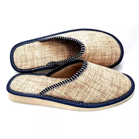 Pantofle Damskie pełne len