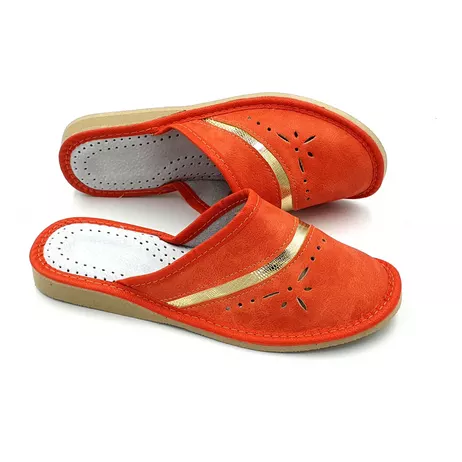 .65 Pantofle Damskie pomarańczowe