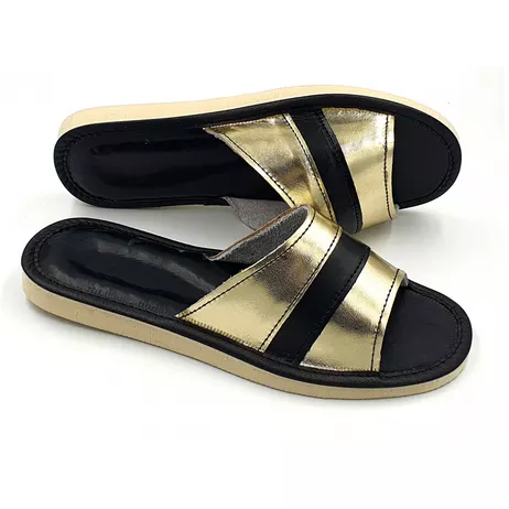 .P10 Pantofle Damskie tęcza czarna